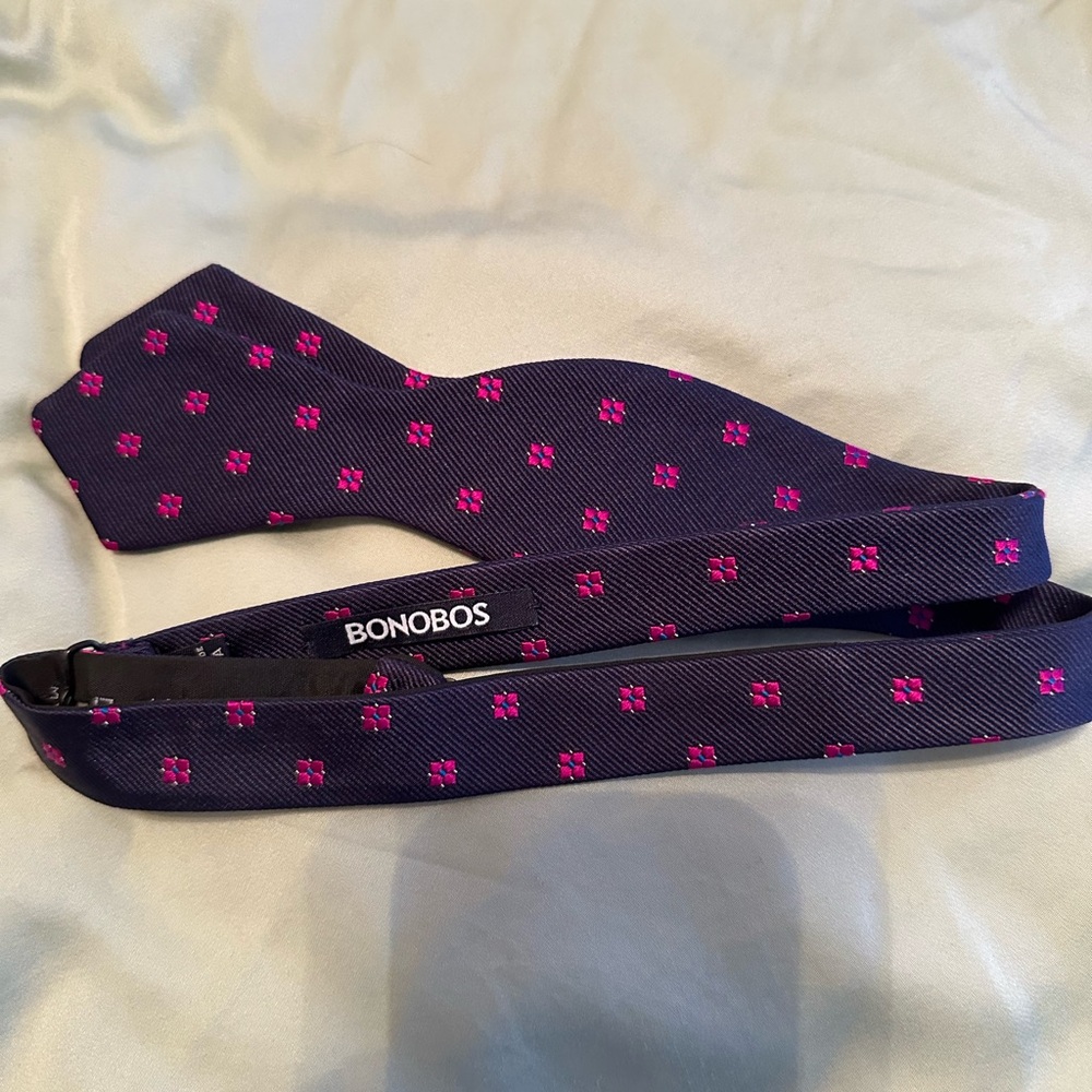 Bonobos Dark Blue and Magenta Bow Tie